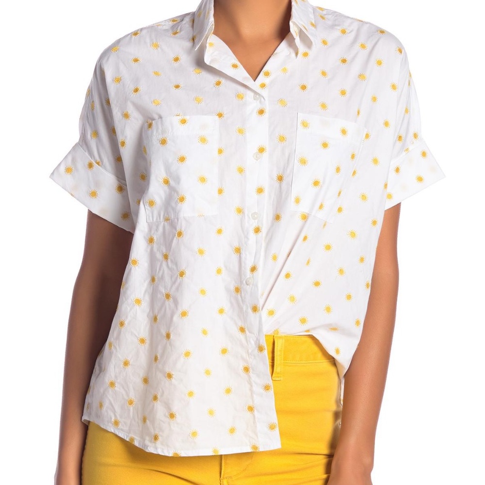 Madewell Tops Sun Embroidered Courier Shirt